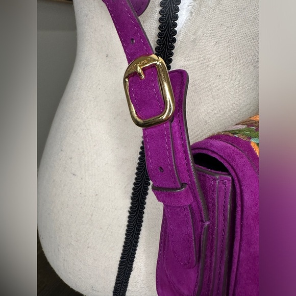 Collector’s Item (Rare Find) Roberto Cavalli purple suede beadded crossbody bag - Picture 11 of 13